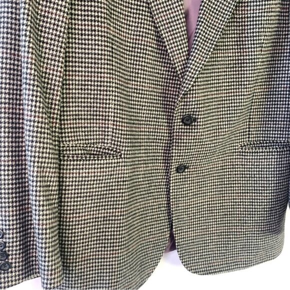 MADE IN POLAND WOOL BLAZER PREMIUM HOUNDSTOOTH BLAZER MULTICOLOUR MEN  SIZE 44R - Picture 8 of 9